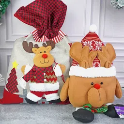 Little Surprise Box LLP Red & Brown Patterned Christmas Pillow & Sack Decor-picture-58