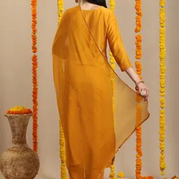 GoSriKi Sequinned Kurta with Trouser & Dupatta image 2