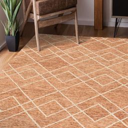 saraswatii global Orange & White Geometric Anti-Skid Woollen Carpet-image-5