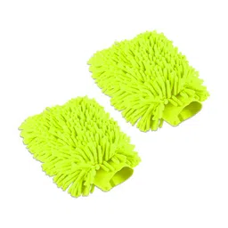 Aura 2-Pcs Green 100 GSM Double Sided Car Washing Gloves-34
