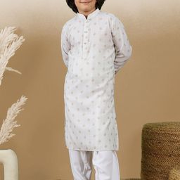 Here&Now X Sanwara Boys Floral Printed Regular Kurta with Patiala-11