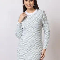 GFO Women Woollen Self Design Longline Pullover-picture-11