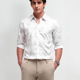 Arrow New York Men Comfort Spread Collar Floral Printed Cotton Slim Fit Formal Shirt-picture-24