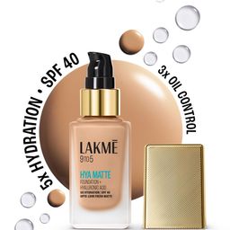 Lakme 9to5 Hya Matte SPF40 Foundation with Hyaluronic Acid 25ml - Warm Beige W240-82