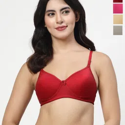 LILY Maofcigam Pack Of 4 Full Coverage Seamless Heavily Padded T-shirt Bra-32
