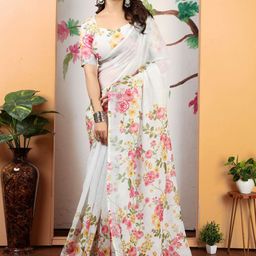 Anouk Rustic Floral PrintedBagru Saree-29