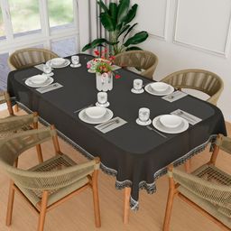 Myntra Elegant Homes Black Waterproof Plastic 6-Seater Table Cover-35