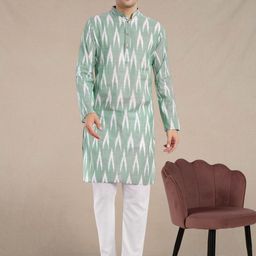 SKAVIJ Men Printed Regular Pure Cotton Kurta with Pyjamas-33
