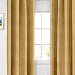 Aura Beige Set of 2 Floral Door Curtain-12
