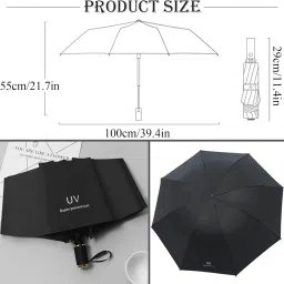citroda 3 Fold Fully Automatic Rain UV Protection Portable Foldable Tiny Travel Folding Umbrella image 2