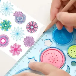 o'kiddi Spirograph Geometric Ruler Spirograph Geometric Ruler With 1 Unicorn Pen For Students Drawing| Geometry Stencil image 2
