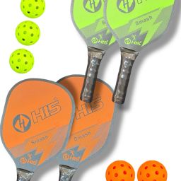 Combo Of 2 Green&Orange Pickleball Paddle Pickle Ball Racquet Wood Bat Pickleball Paddle-image-68