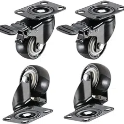 Caster Wheels Plate type 2 with Brakes 360 Degree Rotation (38mm x 20mm) Braked Furniture Caster-image-110