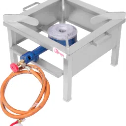 15X15 SS Gas stove/Bhatti with Jumbo Burner, Hose pipe, Regulator Stainless Steel Manual Gas Stove-image-14