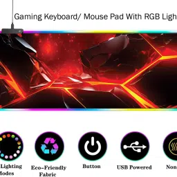 ENTWINO Gaming Keyboard Mouse Combo, RGB Mouse Pad, Cleaner Spray, USB Light C-Type OTG Combo Set image 3