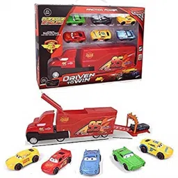 Truck with 6 Diecast Cars-23