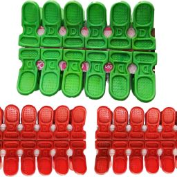Variety Zone Drying and Hanging Clips Set Red 24 Pieces Green12 Pieces Plastic Cloth Clips-image-8