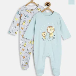 MINI KLUB Infant Boys Pack Of 2 Printed Sleepsuits-11