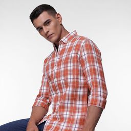French Connection Men Premium Slim Fit Checked Pure Cotton Casual Shirt-picture-1