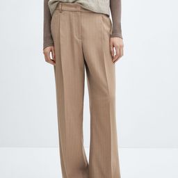 MANGO Women Striped Wide Leg Trousers-image-53
