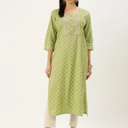 BAPS Woven Design Gotta Patti Pure Cotton Kurti-picture-25