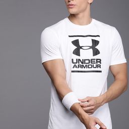 UNDER ARMOUR Men White & Black GL Foundation Brand Logo Printed Loose T-shirt-image-38