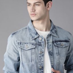 Roadster Men Blue Washed Denim Jacket-image-43