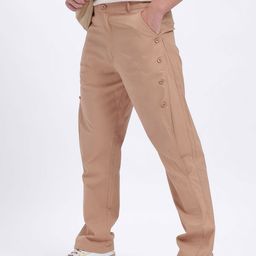glitchez Men Overlapped Detail Relaxed Fit Trousers-image-11