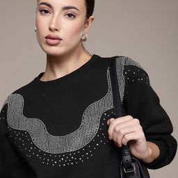 bebe Studded Embellished Sweatshirt-image-91
