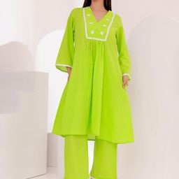 mevinine V-Neck Top & Trousers-image-1
