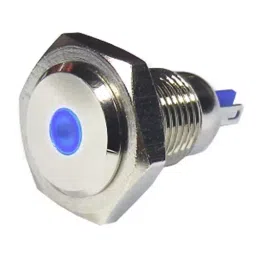 RS PRO Blue Panel Mount Indicator 24 V, Mounting Hole Size 12 mm, Termination Type Lead Wires, IP Rating IP67, Model No 8200589-7