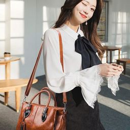 DressBerry Textured PU Structured Shoulder Bag-14