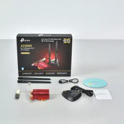 TP-link AX3000 Wi-Fi 6 Bluetooth 5.0 PCIe Adapter Black & Red 95.2 x 120.8 x 21.5 mm, Archer TX3000E image 4