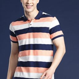 Mast & Harbour Men Striped Polo Collar T-shirt-image-81