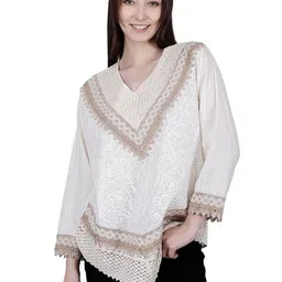 UKAL Women Print Ethnic Lace Longline A-Line Top-picture-35