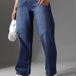FCUK Men Smart Mid-Rise Light Fade Baggy Pure Cotton Jeans-image-38