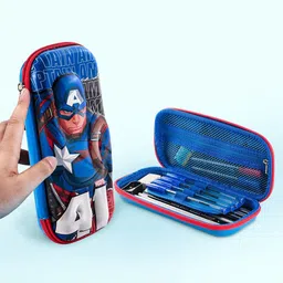 Kuber Industries Pack Of 2 Captain America Waterproof 3D Pencil Box For Kids & Adults-14
