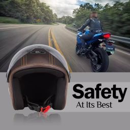 O2 Brown Medium Open Face Helmet O2STAR-BR-WV image 4