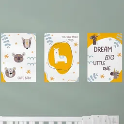 Special You White & Yellow 3 Pieces Printed Wall Stickers-picture-8
