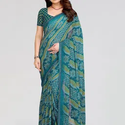 Moda Rapido Bandhani Beads and Stones Poly Georgette Designer Saree-image-35