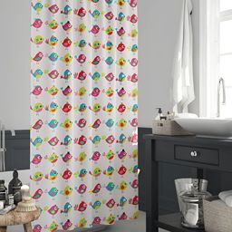 ArtzFolio Pink & White Abstract Printed Waterproof Shower Curtain-3