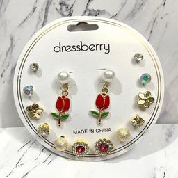 DressBerry Set Of 7 Gold-Plated Circular Shaped Studs image 3