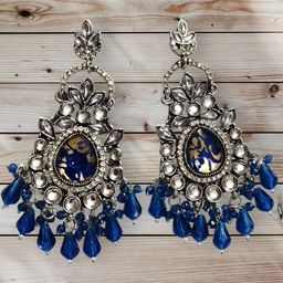 Anouk Artificial Stone Studded And Beaded Contemporary Drop Earrings-19