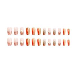 Secret Lives Set Of 24 Glossy 3D Flower Stud & Check Design Reusable Artificial Nails-6