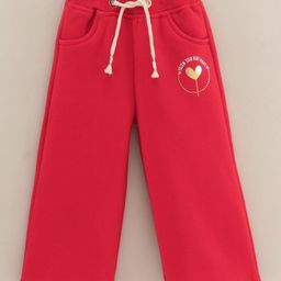 Little Kangaroos Full Length Fleece Trouser Solid Color - Red-image-51
