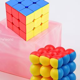 Vworld Combo Set of Speed Ball Bubble Cube & 3x3x3 High Speed Stickerless Puzzle Brainstorming Cube - Multicolour-19