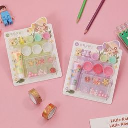 Yellow Bee Cup cakes and Ice creamThemed DIY Resin Craft Kits with Beads and Sequins, 2 Sets, Yellow & Purple-13