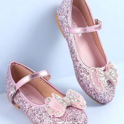 Pine Kids Ballerinas with Velcro & Buckle Closure Bow Applique - Pink-picture-16