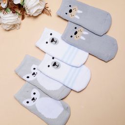 PASSION PETALS Cotton Pair Of 3 Striped & Animal Face Printed Socks - Multi Color-image-76