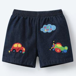 Mark & Mia Cotton Shorts with Vehicle Embroidery - Navy Blue-image-32